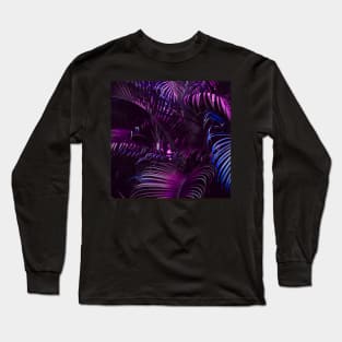 Minimal Colorful Abstract Leaf Pattern Long Sleeve T-Shirt